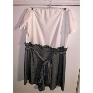 Forever 21+ Off The Shoulder Tie-Waist Romper 1X